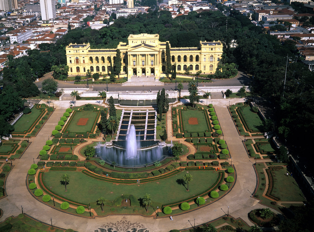 Visão aérea do Museu do Ipiranga atualmente após reforma